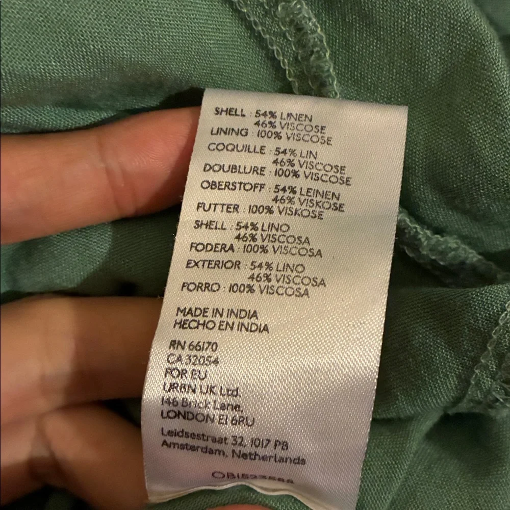 Anthropologie Somerset Linen Blend Maxi Dress in Sea Foam Green Size Medium - Picture 7 of 7